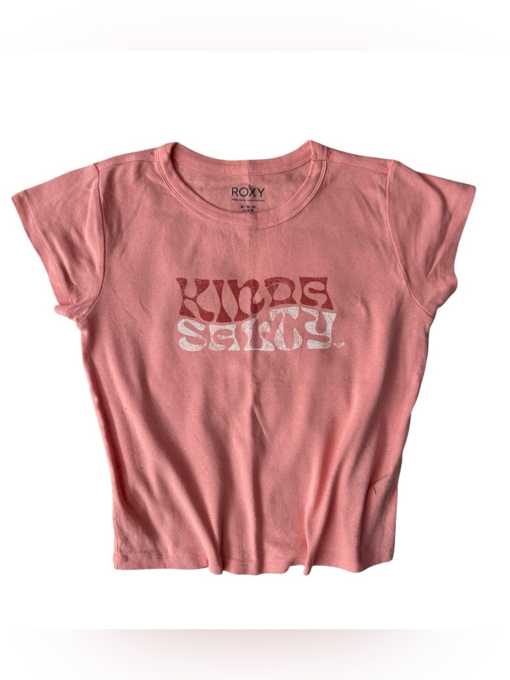 Roxy Kinda Salty Cotton Graphic Crop 90’s Baby T-Shirt